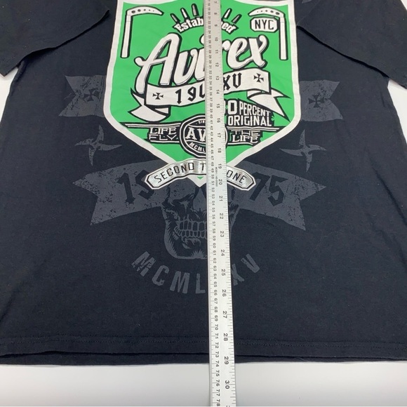 Vintage black avirex y2k 2000s Shirt size 2XL  Established 1975 With Skull - Picture 5 of 9